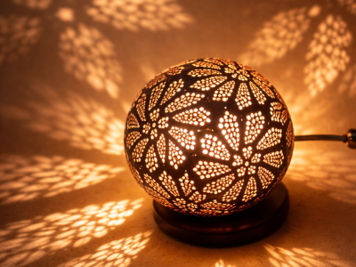 Lampe décorative en métal perforé